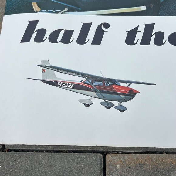 Cessna Skyhawk Vtg Orig Advertising Poster "Half the fun is going" 22-1/2x28-3/8 - Picture 2 of 14